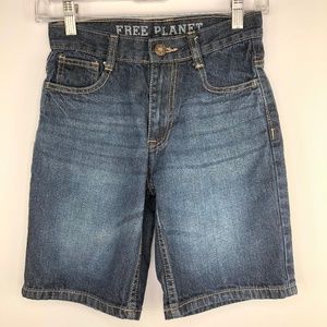 Free Planet Boy's Denim Jean Shorts EUC Size 10